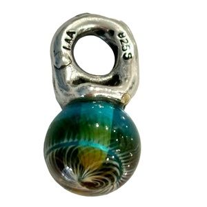 Trollbeads Retired Autumn Glass Bead on Sterling Silver Twig